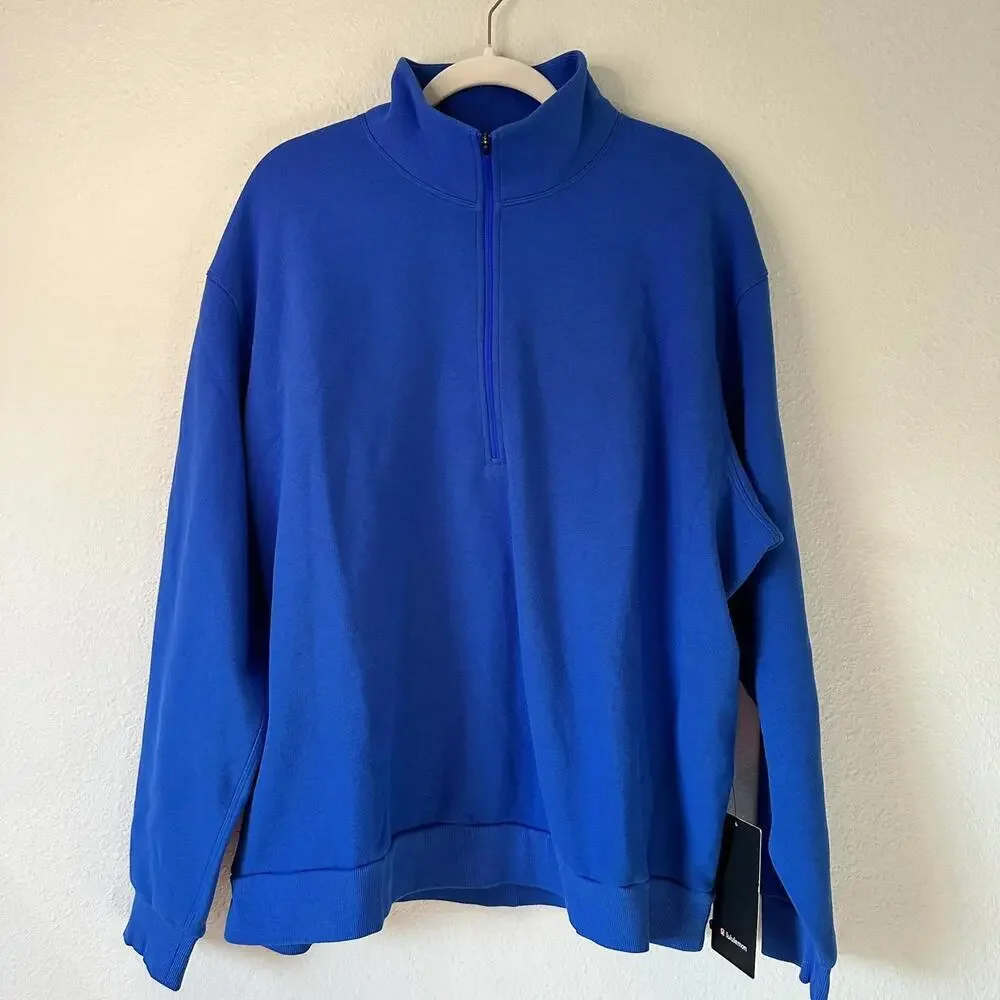 NWT Lululemon Steady State Half Zip Hoodie Blazer Blue Tone BLBT Size XXL